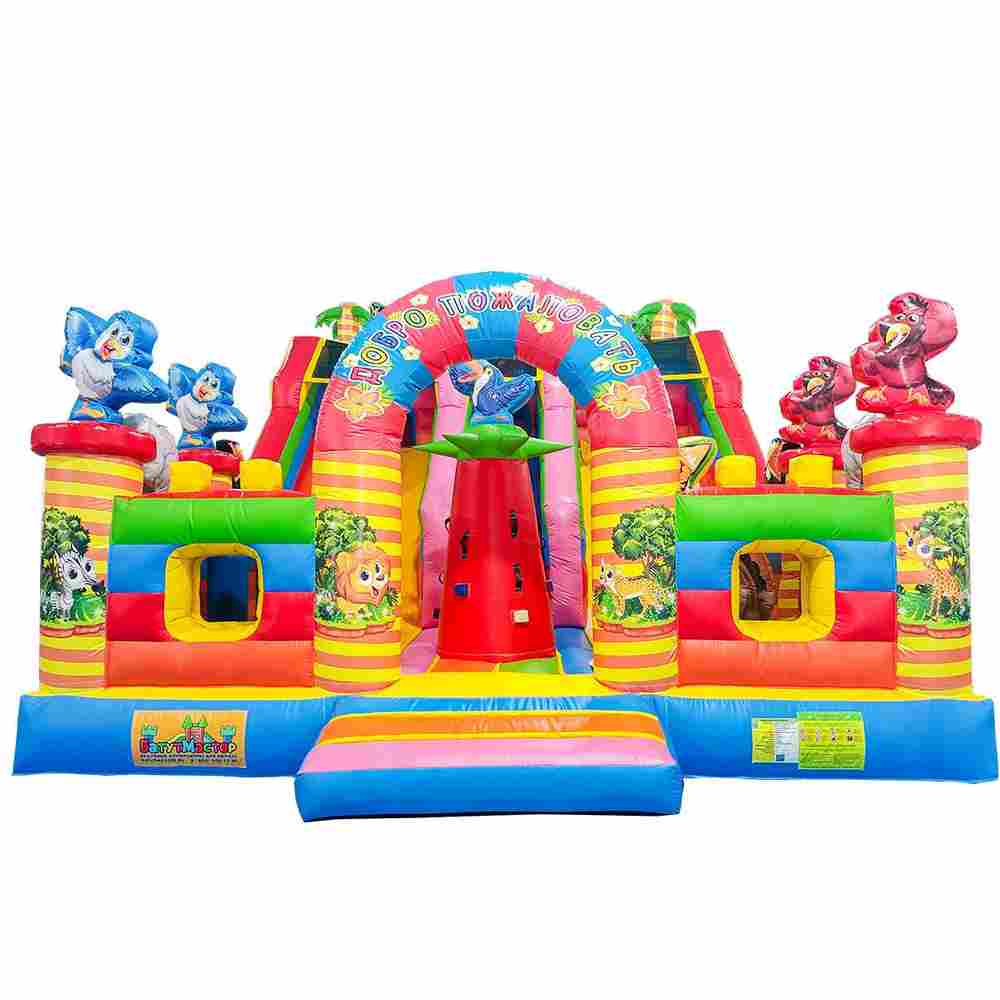 Коммерческий надувной батут «Дружная компания»,  8*6*5 м.