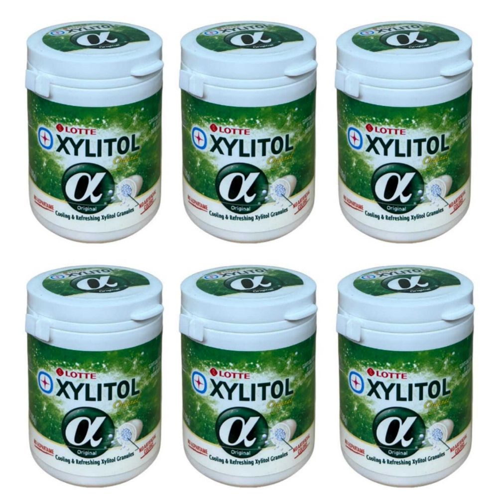 Жевательная резинка Lotte Xylitol Original классическая без сахара 86 г, 6 шт