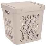 Ящик с крышкой универсальный deluxe, 286х286 мм, 18л (светло-бежевый)