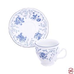 Набор чайных пар бочка Bernadotte Синие розы 240 мл(6 пар)