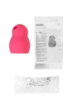 Вакуумный стимулятор клитора с вибрацией Satisfyer Pro To Go 1, красный, 9 см
