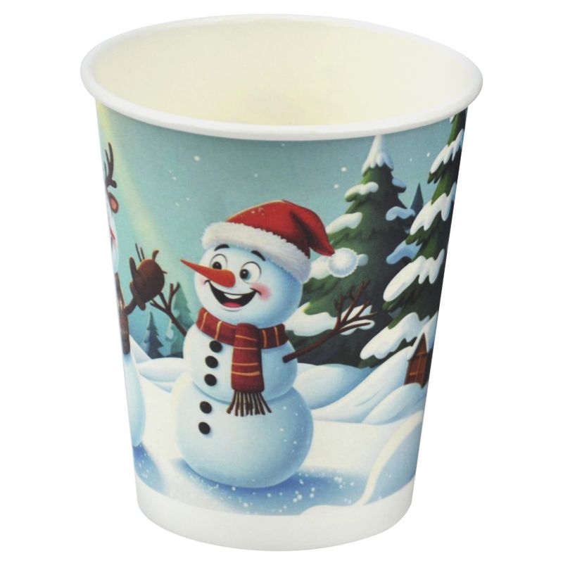 Стакан Казахстан бумажный однослойный Снеговик 350 мл 50 шт/уп 20 уп/кор