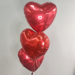 Связка из 3 воздушных шаров "Сердце"