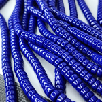 Бусины шайбы, рондель, индиго, лэмпворк, стекло, р-р 6мм, цена за набор 10 шт