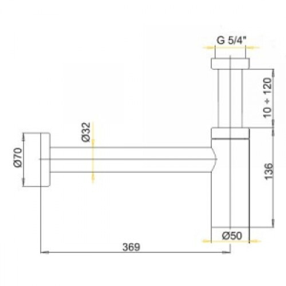 Сифон для умывальника Ø32 Alca Plast DESIGN ANTIC A400, хром