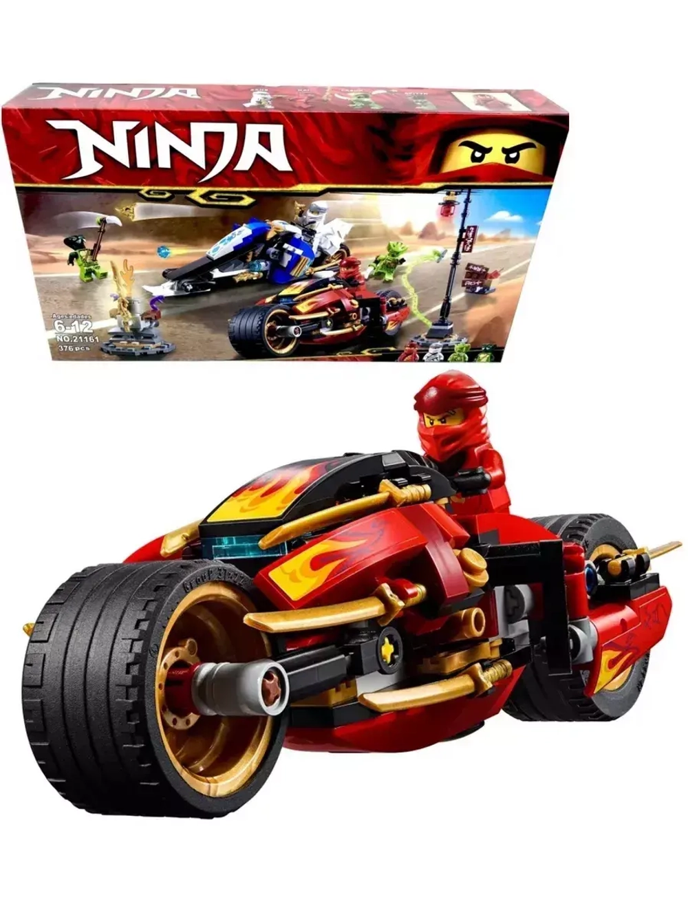 Конструктор Мотоцикл Кая и снегоход Зейна 376 деталей 21161