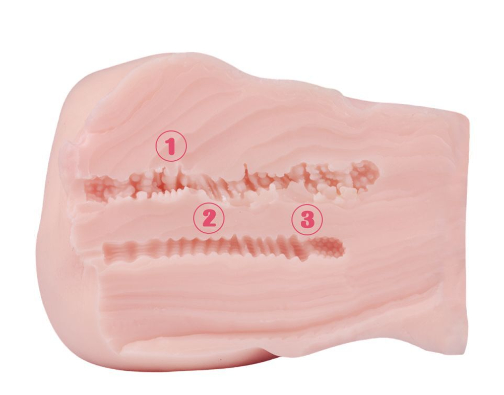 Мастурбатор-полуторс с 2 тугими тоннелями (Цвет: телесный)