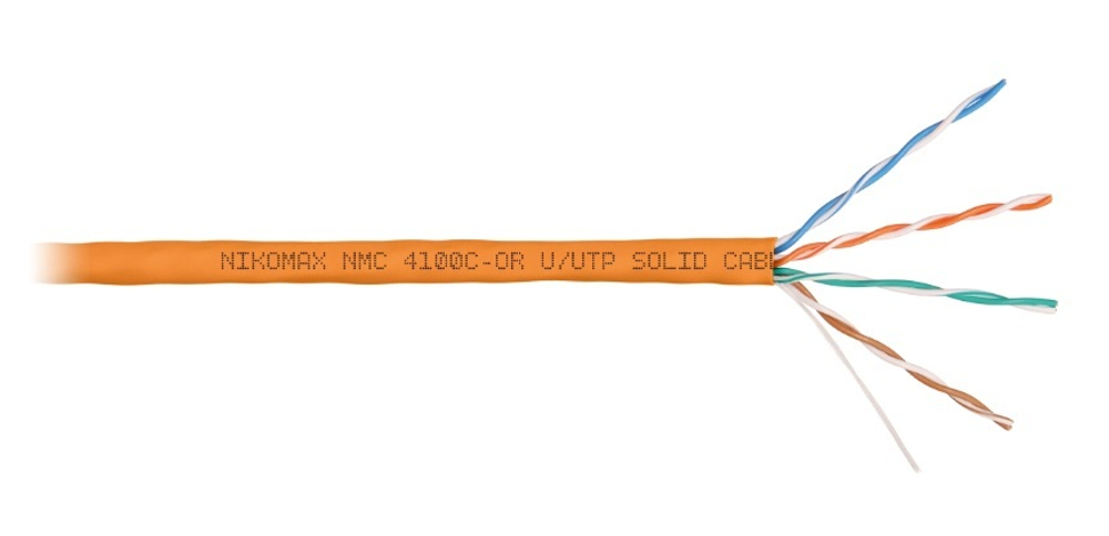 Кабель витая пара U/UTP 5e кат. 4 пары NikoMax NMC 4100C-OR