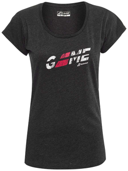 Женская теннисная футболка Babolat Exercise Flag Message Tee Women - черный