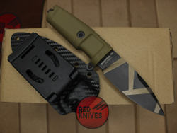 Нож Extrema Ratio Shrapnel OG - пустынная рукоять, клинок камо черный