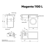 Тумба с раковиной Azario Magenta 110 белая