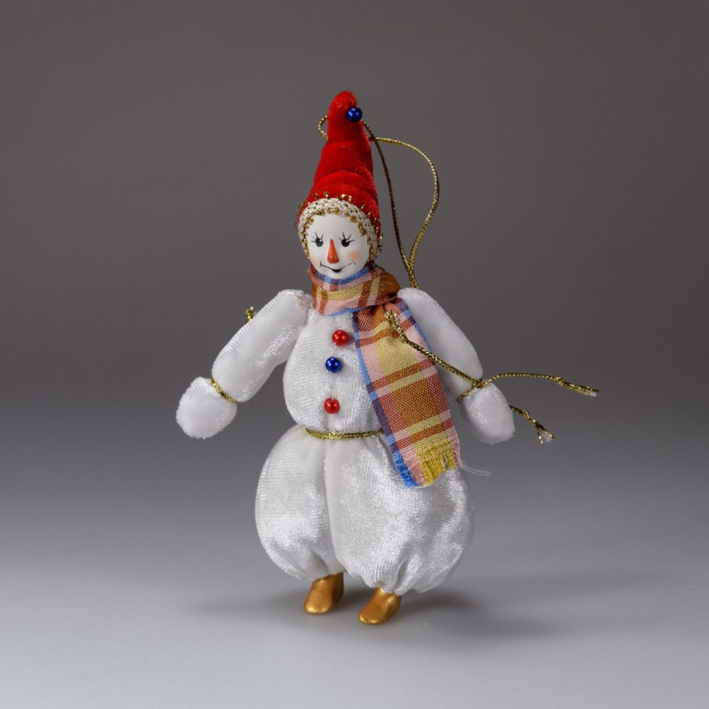 Ёлочная игрушка Гном-снеговик