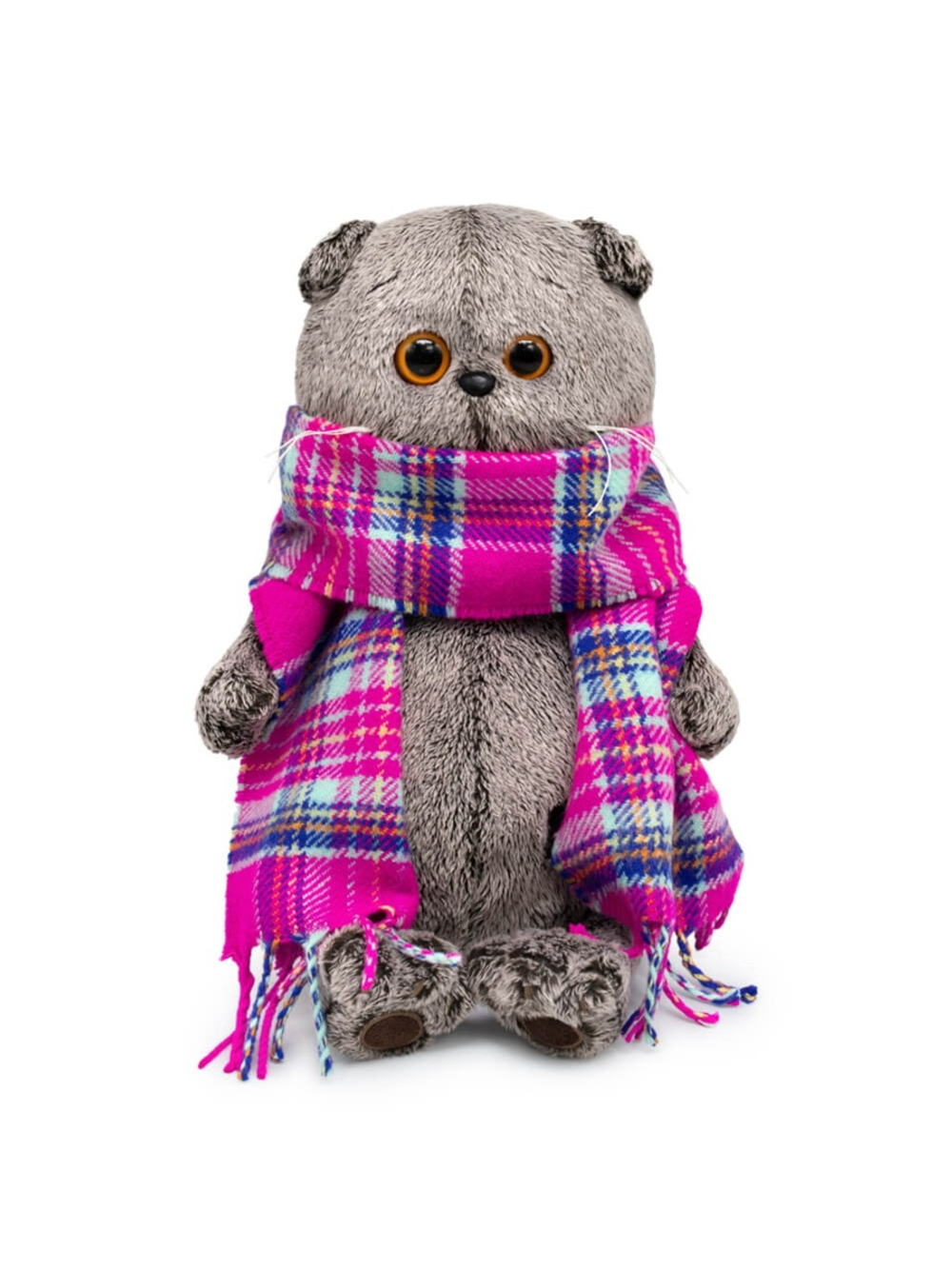 Мягкая игрушка Басик в ярко-розовом шарфе 22 см Ks22-246