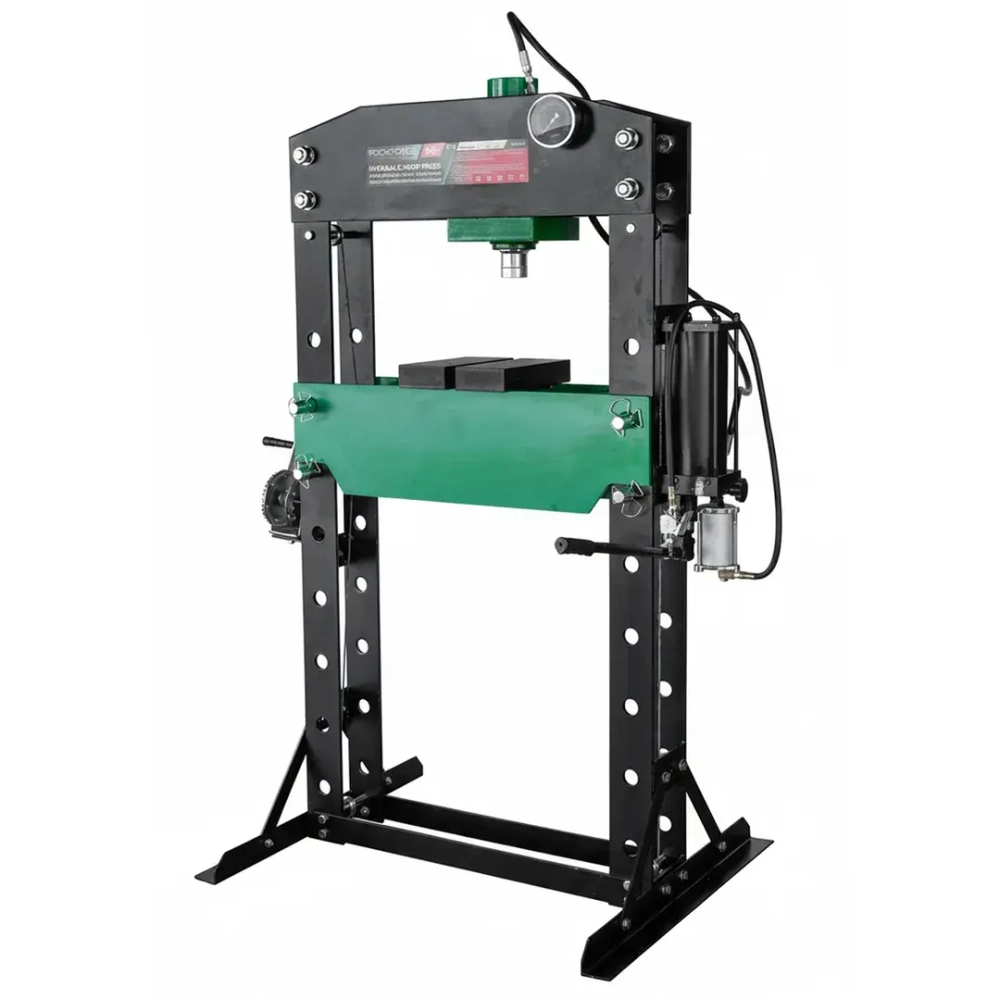 Пресс напольный гидравлический с манометром 50т (раб. высота: 45-945мм, раб. ширина: 850мм, ход штока: 160мм) RockFORCE RF-515001 (дерев)