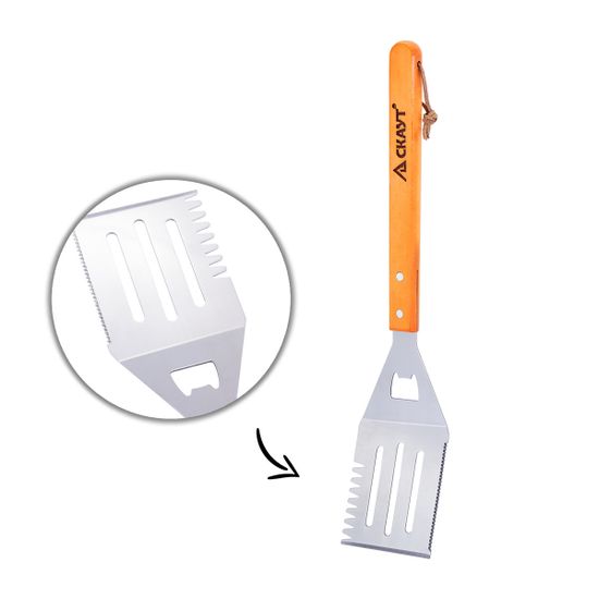 Набор для гриля (лопатка, вилка, щипцы) СКАУТ СК 0728N из нержавеющей стали