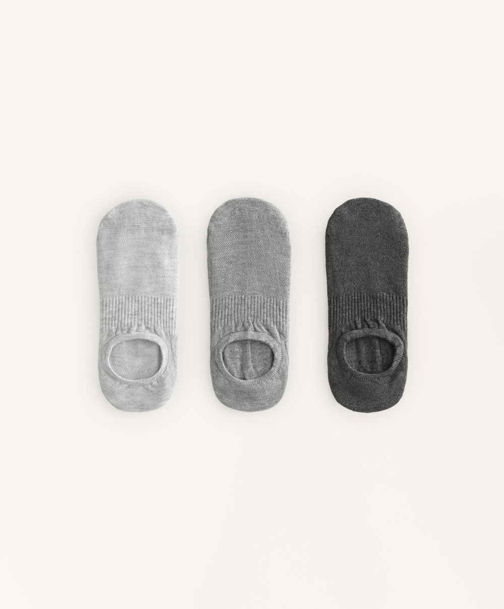 OYSHO Три пары высоких спортивных носков, светло-серый