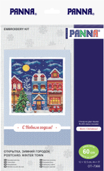 Набор для вышивания "PANNA"OT-7368 "Открытка. Зимний городок" 11.5 х 12 см