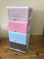 Комод 4-х СЕКЦИОННЫЙ (500*400*985 мм) РАДУГА НА КОЛЕСАХ арт. 040241