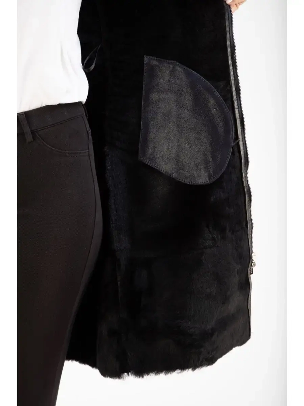 Дубленка женская натуральная с капюшоном длинная Турция