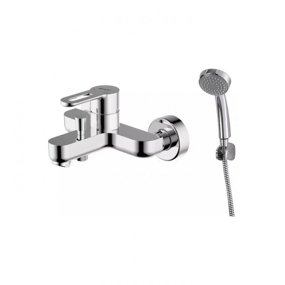 Смеситель для ванны с коротким изливом с аксессуарами Bravat Stream-D