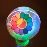 Мяч 6,5 см «Радужный цветочек» (попрыгун с водой и подсветкой) СТИКЕР НА ВЛОЖЕНИЕ