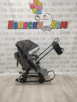 Санки-коляски Galaxy Nova коричневый-серый