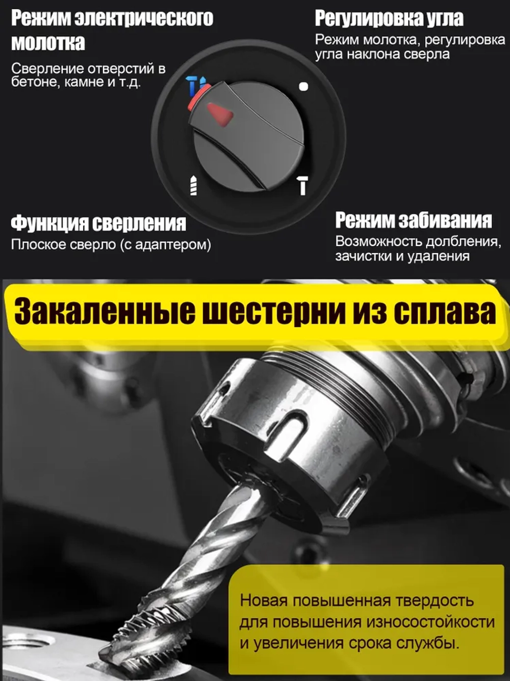 Перфоратор аккумуляторный, бесщеточный мотор, кейс, два аккумулятора