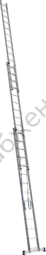 СИБИН 14 ступеней, со стабилизатором, алюминиевая, трехсекционная лестница (38833-14)