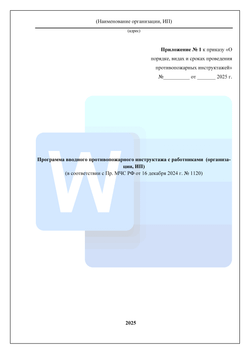 Вводный противопожарный инструктаж в офисе 2025 по Пр. МЧС №1120. Программа в электронном виде (word)