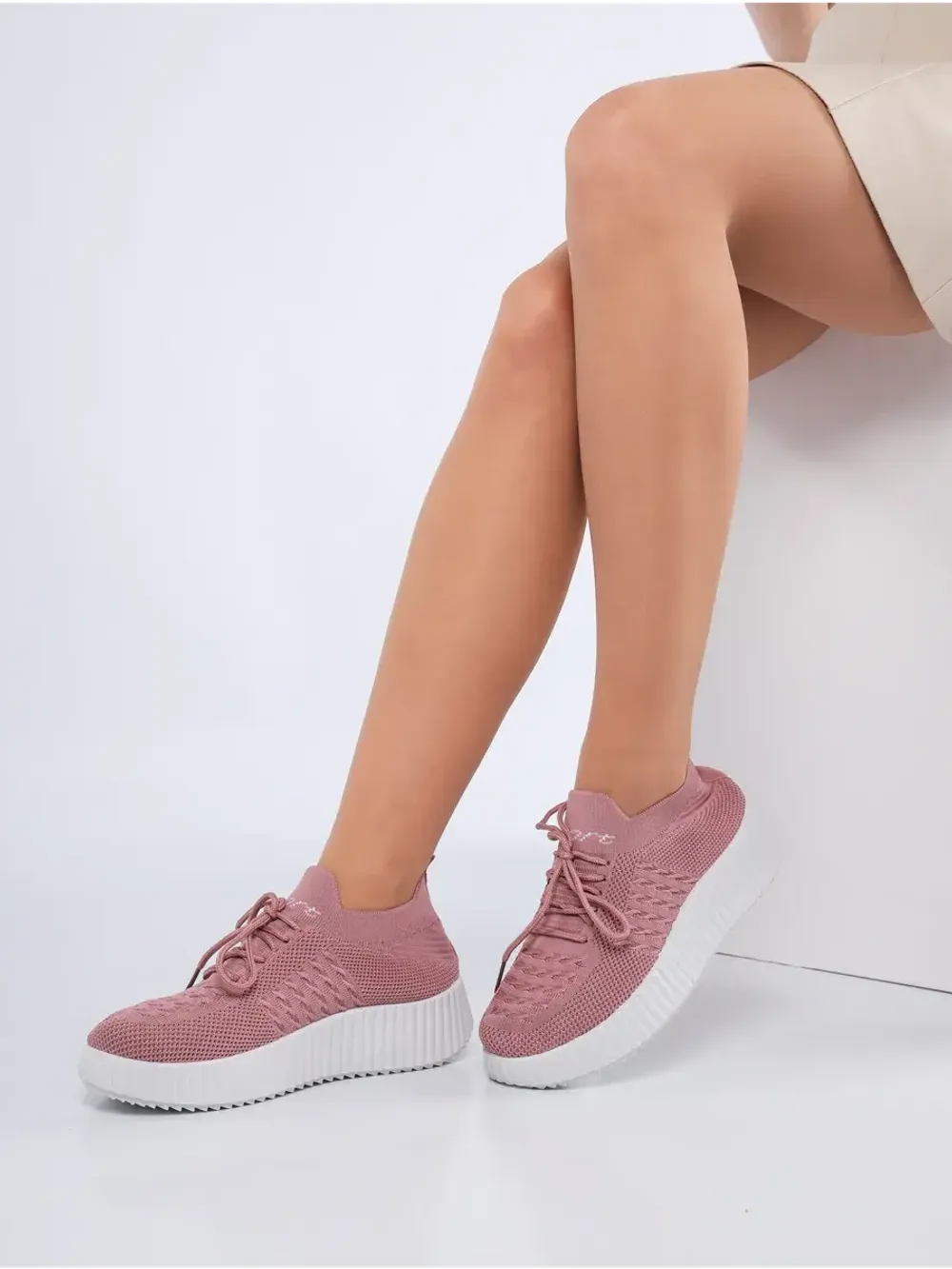 Слипоны на высокой подошве мокасины летние текстильные