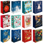 Пакет бумажный новогодний, тиснение фольгой, 20x24x11,5см (Академия Групп)