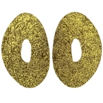 Серьги Big Gold Riffled Plate