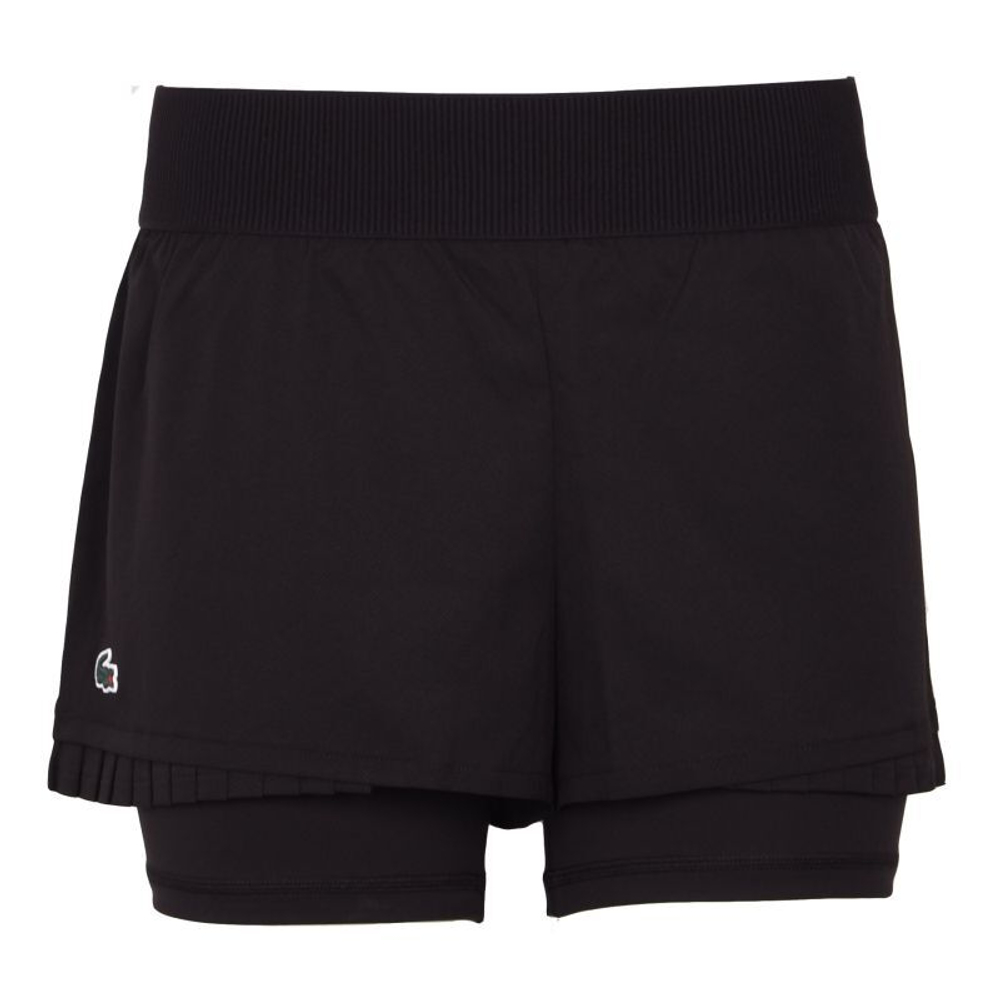 Женские теннисные шорты Lacoste Ultra Dry Lined Tennis - black/black