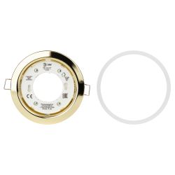 Светильник встраиваемый ЭРА KL35 GD /1 (к) под лампу GX53 золото термокольцо в комплекте | Встраиваемые светильники Для ламп GX53