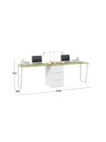 Стол письменный Белый 240х58,2х75,1 см