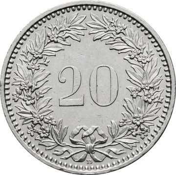 20 раппенов 1939-2023 Швейцария