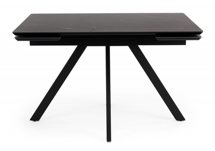 Керамический стол Woodville Вилли 120(180)х80 shakespeare black, черный, ножки черные