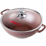 Казан 4л 28*10см со стеклянной крышкой «Шоколад» кн2832аш