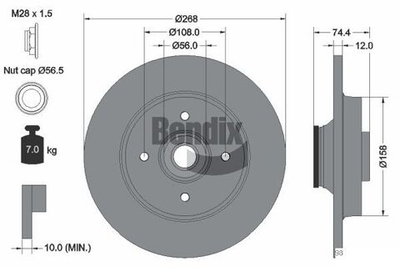 BENDIX Braking - BDS1058-BEN - Brake Disc