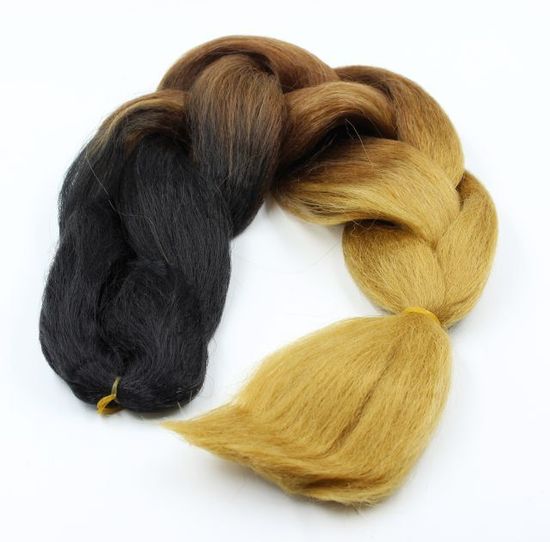 Канекалон 3-цветный 100гр 130см C14 черно коричнево русый