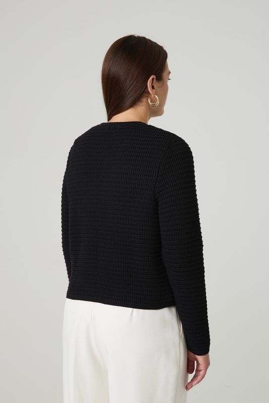 Жакет вязаный фактурный, черный