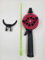 Удочка для зимней рыбалки Три Кита Tehno, катушка d-65mm с пластмассовой ручкой (хлыст стекловолокно), желтая, 3 штуки