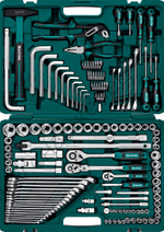 KRAFTOOL EXTREM-142, 142 предм., (1/2″+3/8″+1/4″), универсальный набор инструмента (27889-H142)