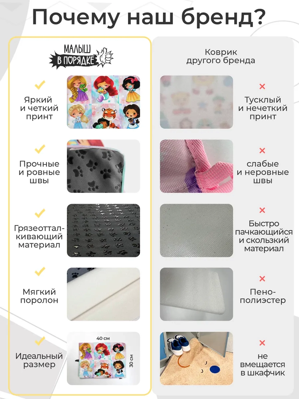 Коврик в садик для переобувания девочке