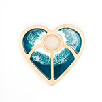 Деревянная менажница из кедра с эпоксидной смолой "Сердце"