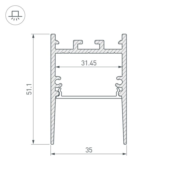 Профиль Arlight SL-Comfort-3551-2000 Anod 031731