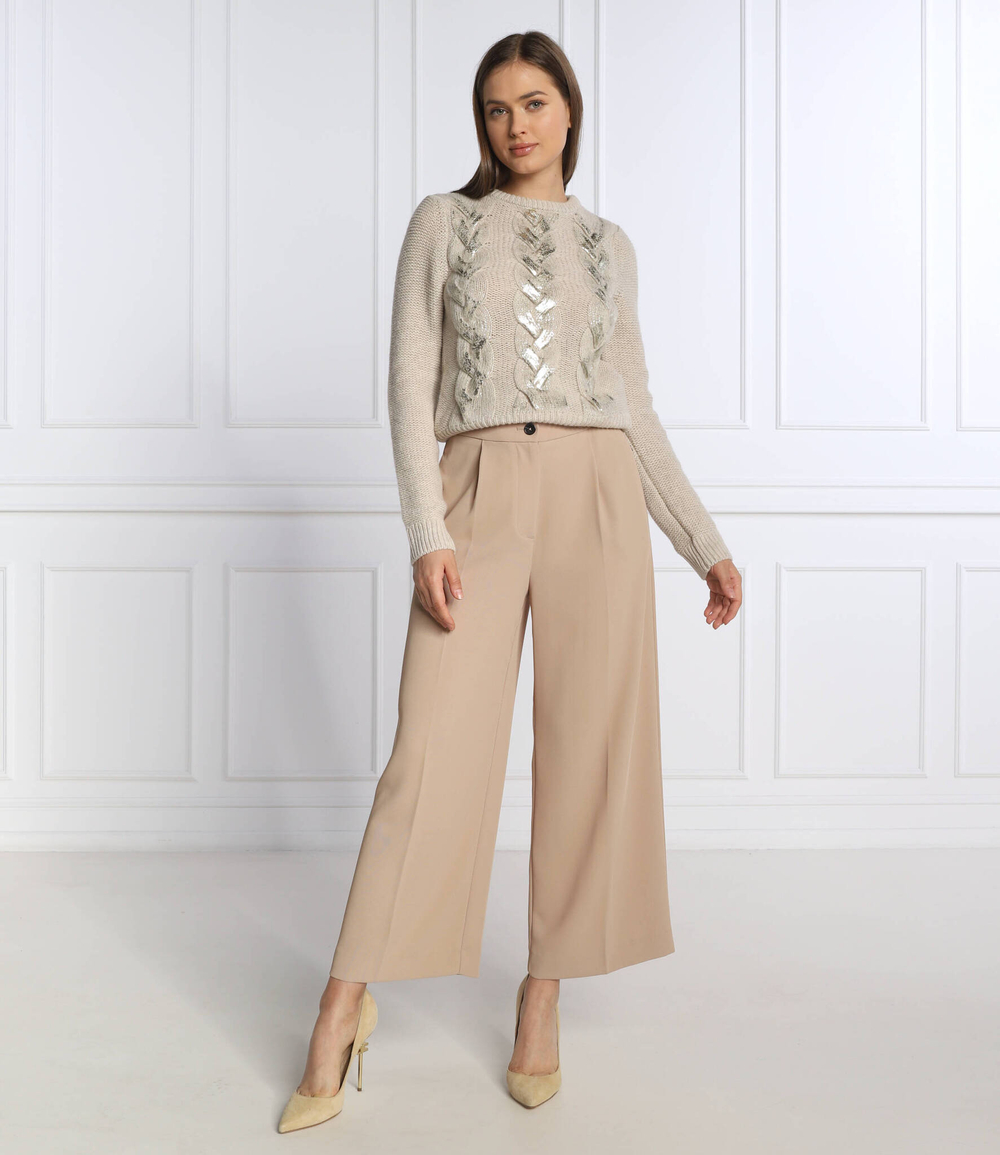 Хлопковый свитер felin Marella SPORT - кремовый(33662727)