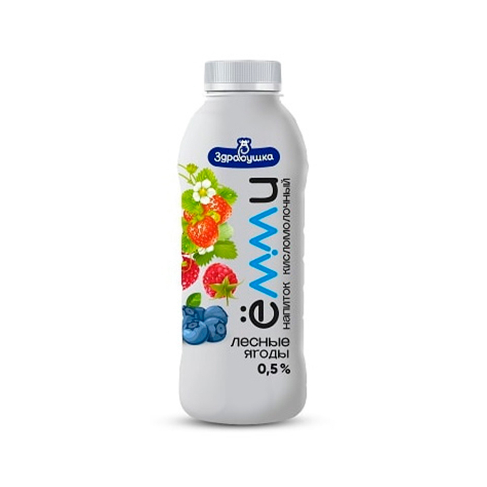 Йогурт питьевой "Емми" Лесные ягоды МДЖ 0,5% 430 г, "Здравушка-Милк", Беларусь