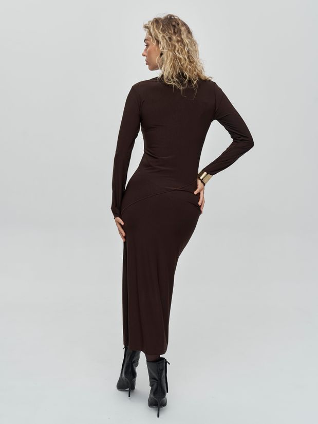 Платье приталенное Венера, коричневое