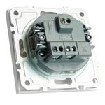 Переключатель 1-клавишный (механизм), СЗК, STEKKER, 250В, 10A, серия Эмили, RSW10-5105-01ZK, белый фарфор, soft touch 50232